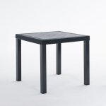 Table carr raul pour extrieur avec pieds en aluminium et plateau en polypropylne 82 cm (anthracite) ...