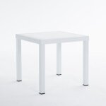 Table carr� raul pour ext�rieur avec pieds en aluminium et plateau en polypropyl�ne 82 cm (blanc)