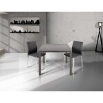 Table carrée 90x90 extensible à 180 cm qui peut être ouverte comme un livre en finition béton Table carrée 90x90 extensible à 180 cm qui peut être ouverte comme un livre en finition béton