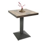 Table carr�e - mengda - vintage � pied unique - 60x60x75cm - 4 places - convient aux restaurants salons ...