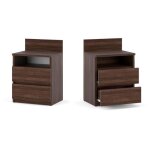 Table de chevet lot de 2 - 40x59x32cm 2 tiroir - mirabilesse - table de nuit - meuble de rangement - ...
