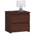 Table de chevet 2 tiroirs - dimensions 40x35x40 cm - table de nuit style moderne - meuble dappoint chambre ...