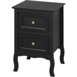 Table de chevet avec 2 tiroirs pour salon ou chambre design classique vintage mdf 40 x 30 x 60 cm Table de chevet avec 2 tiroirs pour salon ou chambre design classique vintage mdf 40 x 30 x 60 cm