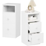 Table de chevet �troite lot de 2 table dappoint meuble de nuit commode de nuit 25 x 30 x 60 cm blanc