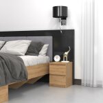Table de chevet malmo ii ch�ne artisanal - 2 tiroirs - style scandinave