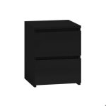 Table de chevet malmo ii noir - 2 tiroirs - style scandinave