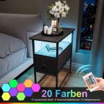 Table de chevet avec multiprise - 2 prises ca + ports usb tpye c + led - table d?appoint avec 1 tiroir ...