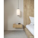 Table de chevet - nolie - 50 cm - suspendu avec tiroirs - couleur de bois ch�ne huil�