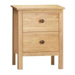 Table de chevet table de nuit avec 2 tiroirs coloris chne cambrian - longueur 48 x profondeur 36 x hauteur ...