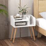 Table de chevet - relax4life - 3 compartiments ouvertes - pieds en m�tal - table de nuit - charge 30kg ...