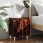 Tables de chevet - vidaxl - ch�ne fum� - pieds en bois - 40x30x50 cm - lot de 2