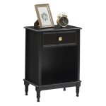 Table de chevettable dappoint1 tiroirs1 niche - noir30x45x62cm Table de chevettable dappoint1 tiroirs1 niche - noir30x45x62cm