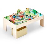 Table circuit train bois - vevor - 84 pcs - bac rangement pliable - table dactivités 3 en 1 double face ... Table circuit train bois - vevor - 84 pcs - bac rangement pliable - table dactivités 3 en 1 double face ...