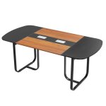 Table de conf�rence ovale - duoku - 1800 mm - pour 6 � 8 personnes - avec pieds m�talliques - spacieux ...