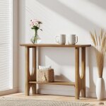 Table console - 105 x 35 x 80 cm - pieds en bois massif - table console troite table dentre salon bois ...