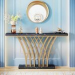 Table console - 150 x 295 x 80 cm - pied en m�tal en forme de grille - pour entr�e couloir entr�e salon ...