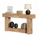 Table console 160�30�85 cm table dentr�e � 2 �tages rectangulaire en bois pour couloir salon ch�ne brun ...