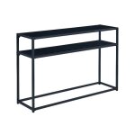 Table console en bois et mtal avec 1 emplacement de rangement - noir - l 110 x p 30 x h 70 cm