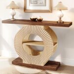 Table console base ronde - 1003080 cm - avec tagres - convient pour le salon derrire le canap lentre ...