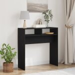 Table console ch�ne noir 78 x 30 x 80 cm - bois ding�nierie finition mate