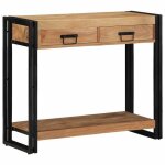 Table console table dappoint pour couloir porche salon - marron 90x33x75 cm bois dacacia massif d�coshop ...