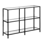 Table console - duoku - moderne - 3 niveaux - verre tremp� - m�tal robuste