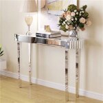 Table console d?entre en verre - console meuble salon argent - pour chambre couloir entre salon htel ...