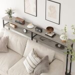 Table console troite avec 2 tagres 180 x 20 x 99 cm pour couloir salon chambre  coucher