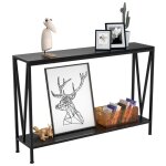 Table console troite en boistable dappoint110x25x76cm - avec espace de rangement - avec tagre - 2 ...