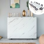 Table console extensible 300cm nefertiti effet marbre blanc Table console extensible 300cm nefertiti effet marbre blanc