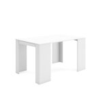 Table console extensible, console meuble, 140, pour 6 personnes, blanc, rf2617