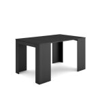 Table console extensible, console meuble, 140, pour 6 personnes, noir, rf2615