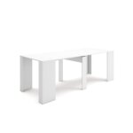 Table console extensible, console meuble, 220, pour 10 personnes, blanc, rf2629