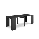 Table console extensible console meuble 220 pour 10 personnes noir rf2644