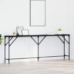Table console - console extensible vidaxl table console ch�ne noir 200 x 29 x 75 cm