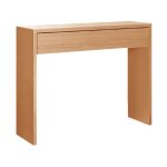 Table console meuble console avec 1 tiroir coloris cerisier - longueur 100 x profondeur 30 x hauteur ...