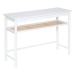 Table de console meuble de console en bois coloris blanc - longueur 110 x profondeur 40 x hauteur 80 ...