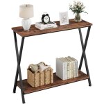 Table console - meuble - 80x30x81cm - bois massif - m�tal - style industriel