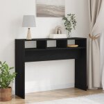 Table console - ch�ne noir - 105x30x80 cm - bois massif - finition mate