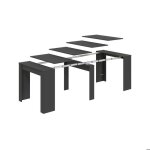 Table console à rallonge diluna - dmora - melaminè - anthracite 90x51h78 cm Table console à rallonge diluna - dmora - melaminè - anthracite 90x51h78 cm