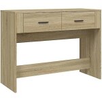 Table console - sonoma - 100 x 39 x 75 cm - bois multicouche - marron - contemporain