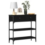 Table console avec tiroir chne noir 725 x 25 x 75 cm - mothinessto