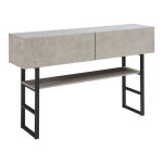 Table console varberg 75 x 120 x 30 cm noir effet b�ton clair