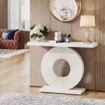 Table consolelittle tree100x30x79 cmtables de canap� avec base ronde en forme de fleurmodernebeige