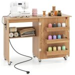 Table de couture pliable - relax4life - station de recharge intgre - grand plateau - 3 compartiments ...