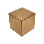 Table cubique miroir ambre. bout de canap�. table dappoint cube miroir 30cm