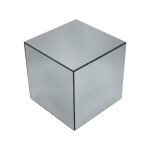 Table cubique miroir transparent. bout de canap�. table dappoint cube miroir 35cm
