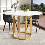 Table de cuisine 100x100 plateau laqu� brillant table � manger pieds m�tal robuste pieds r�glables
