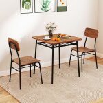 Table de cuisine 2 personnes avec chaises - relax4life - �tag�re en treillis - dossier et assise courb�s ...