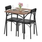 Table de cuisine 2 personnes avec chaises - relax4life - rembourr avec dossier - chaise encastrable ...